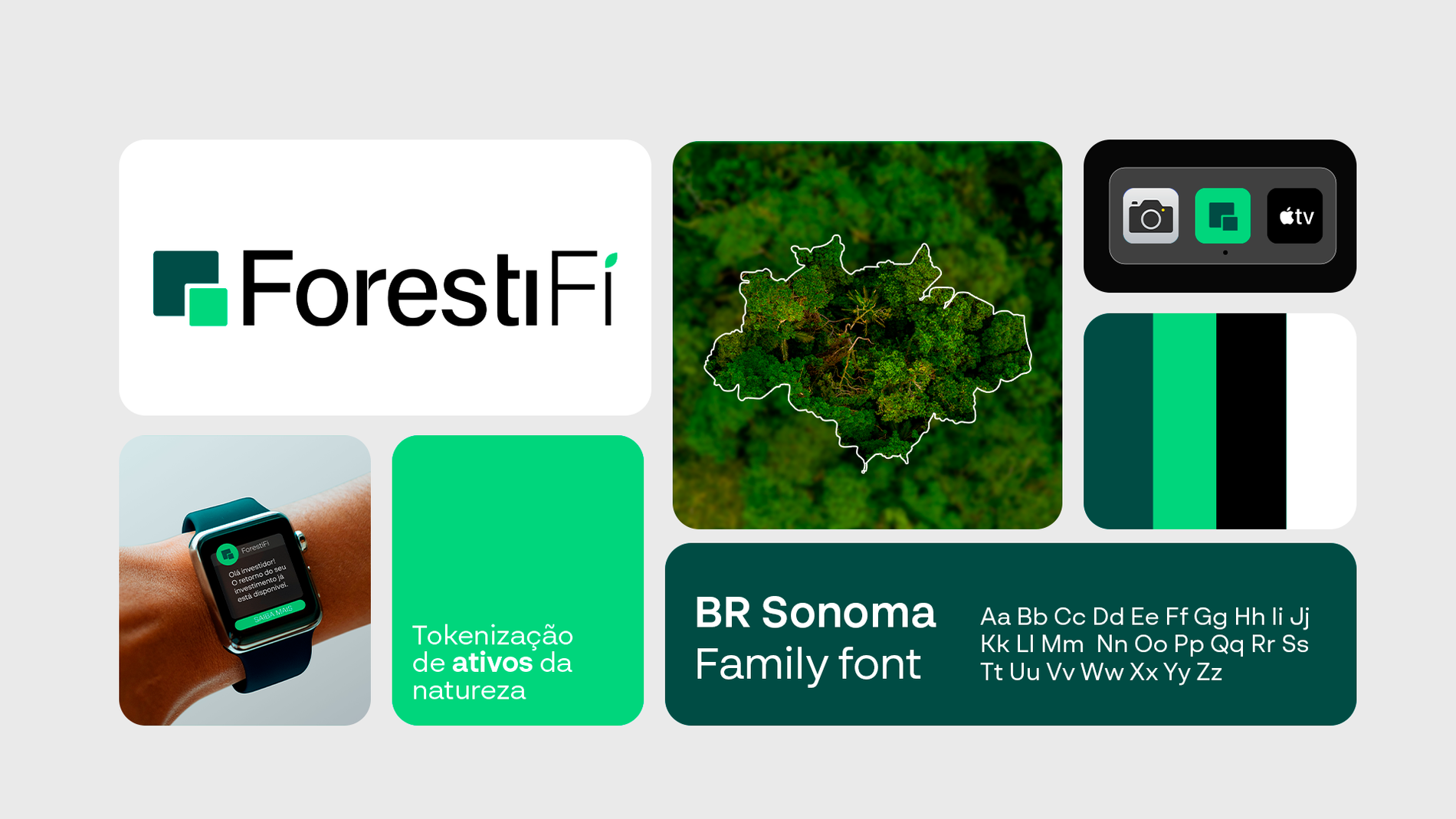 Prancha de identidade visual da Forestifi