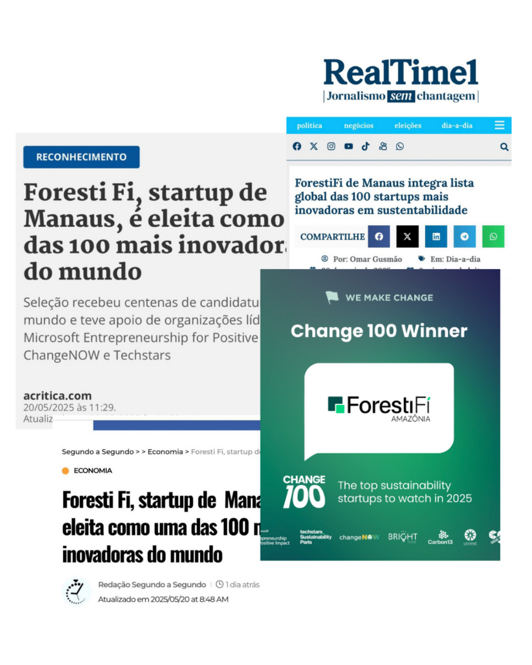 Matérias e certificado de reconhecimento da Forestifi